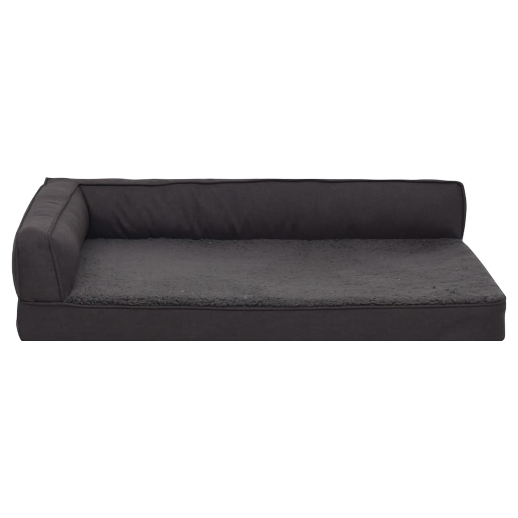 Berkfield Ergonomic Dog Bed Mattress 75x53 cm Linen Look Fleece Black