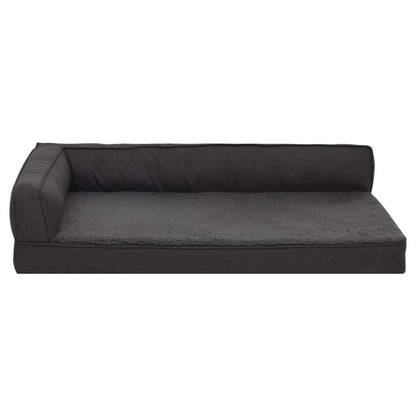 Berkfield Ergonomic Dog Bed Mattress 75x53 cm Linen Look Fleece Black