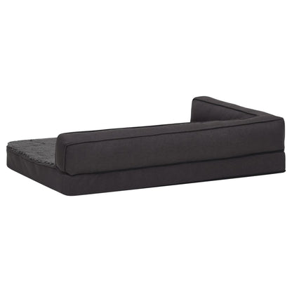 Berkfield Ergonomic Dog Bed Mattress 75x53 cm Linen Look Fleece Black
