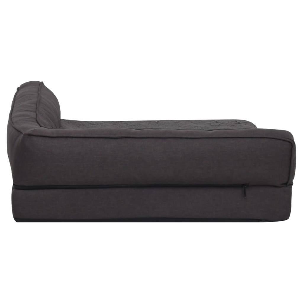 Berkfield Ergonomic Dog Bed Mattress 75x53 cm Linen Look Fleece Black