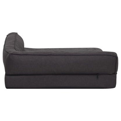 Berkfield Ergonomic Dog Bed Mattress 75x53 cm Linen Look Fleece Black
