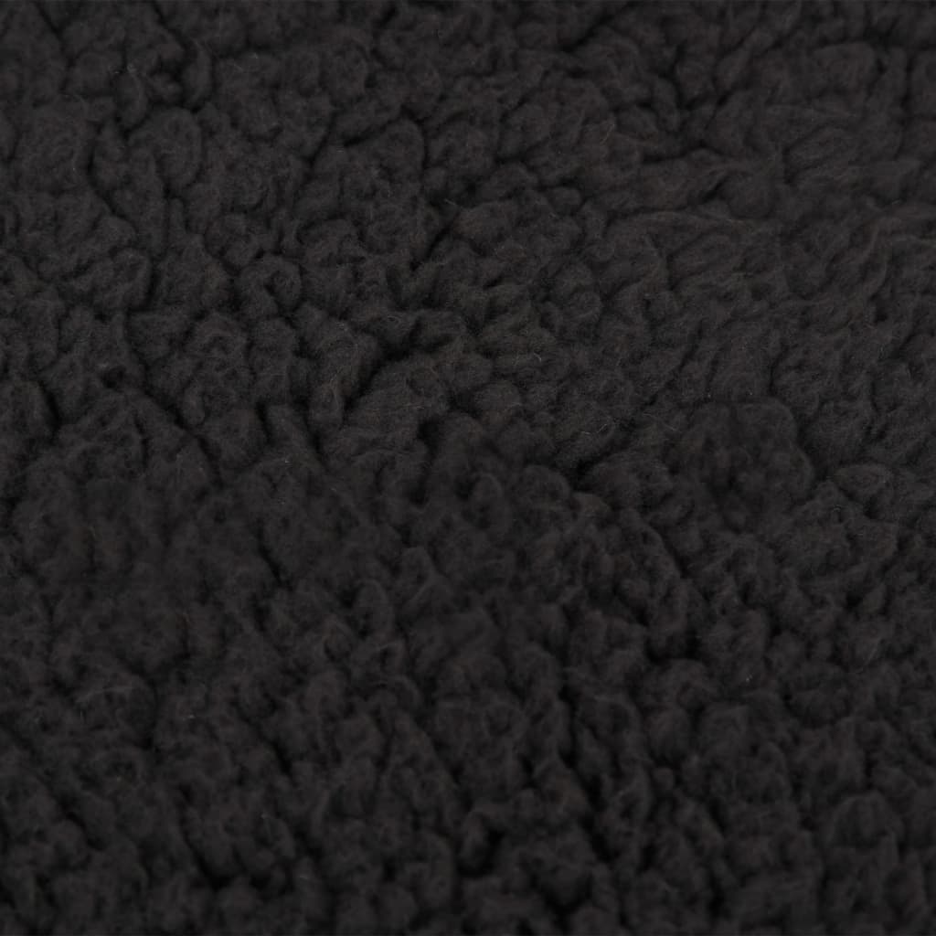 Berkfield Ergonomic Dog Bed Mattress 75x53 cm Linen Look Fleece Black