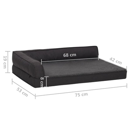 Berkfield Ergonomic Dog Bed Mattress 75x53 cm Linen Look Fleece Black