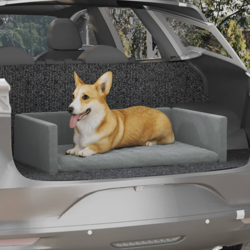 Berkfield Dog Car Boot Light Grey 90x60 cm Linen Look