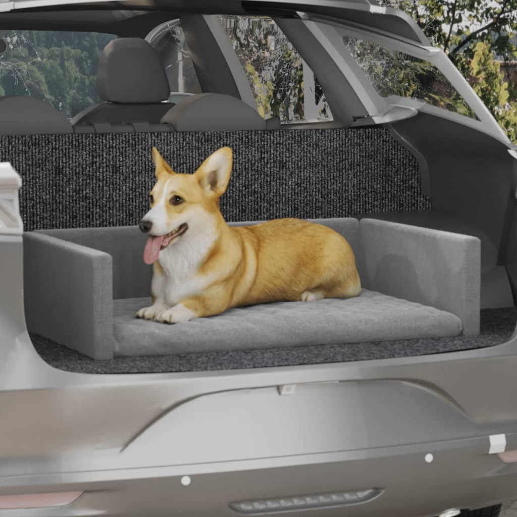 Berkfield Dog Car Boot Light Grey 110x70 cm Linen Look