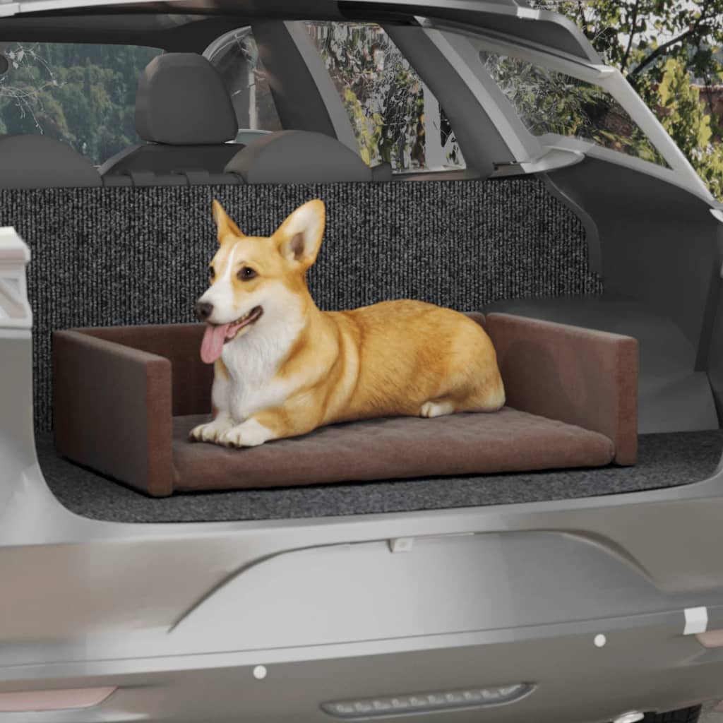 Berkfield Dog Car Boot Brown 70x45 cm Linen Look