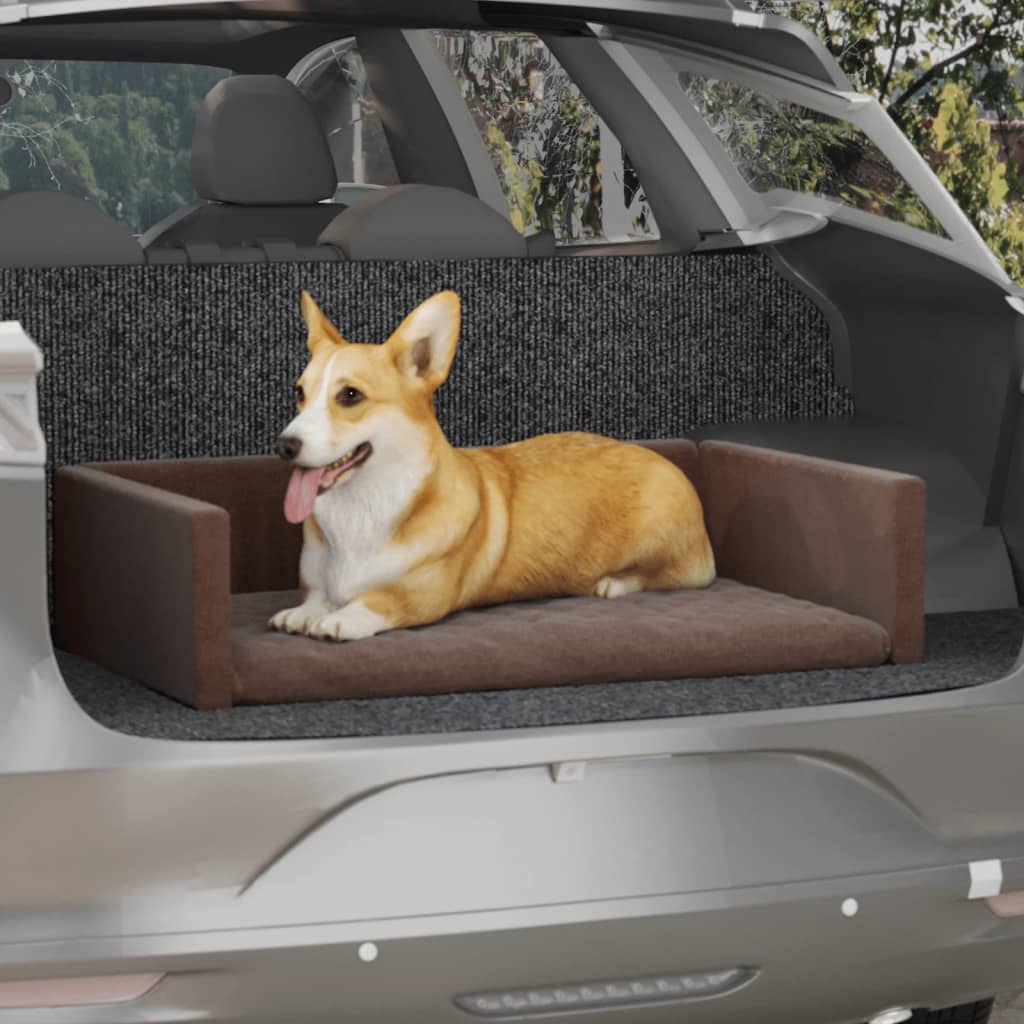 Berkfield Dog Car Boot Brown 90x60 cm Linen Look