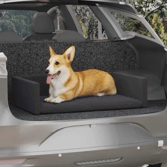 Berkfield Dog Car Boot Black 70x45 cm Linen Look