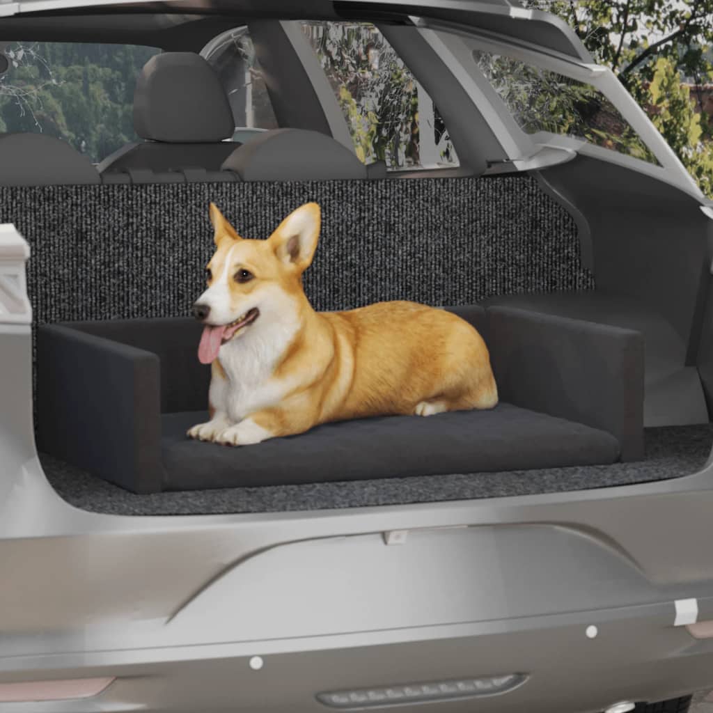 Berkfield Dog Car Boot Black 90x60 cm Linen Look