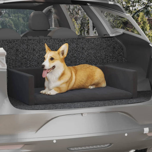 Berkfield Dog Car Boot Black 90x60 cm Linen Look