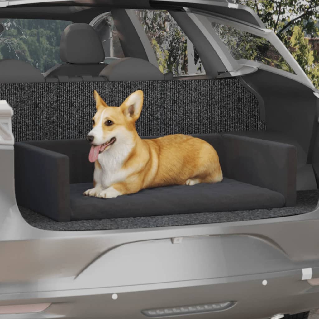 Berkfield Dog Car Boot Black 110x70 cm Linen Look