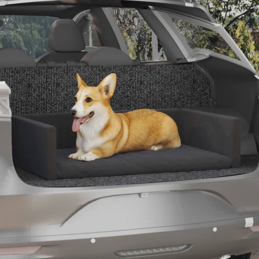 Berkfield Dog Car Boot Black 110x70 cm Linen Look