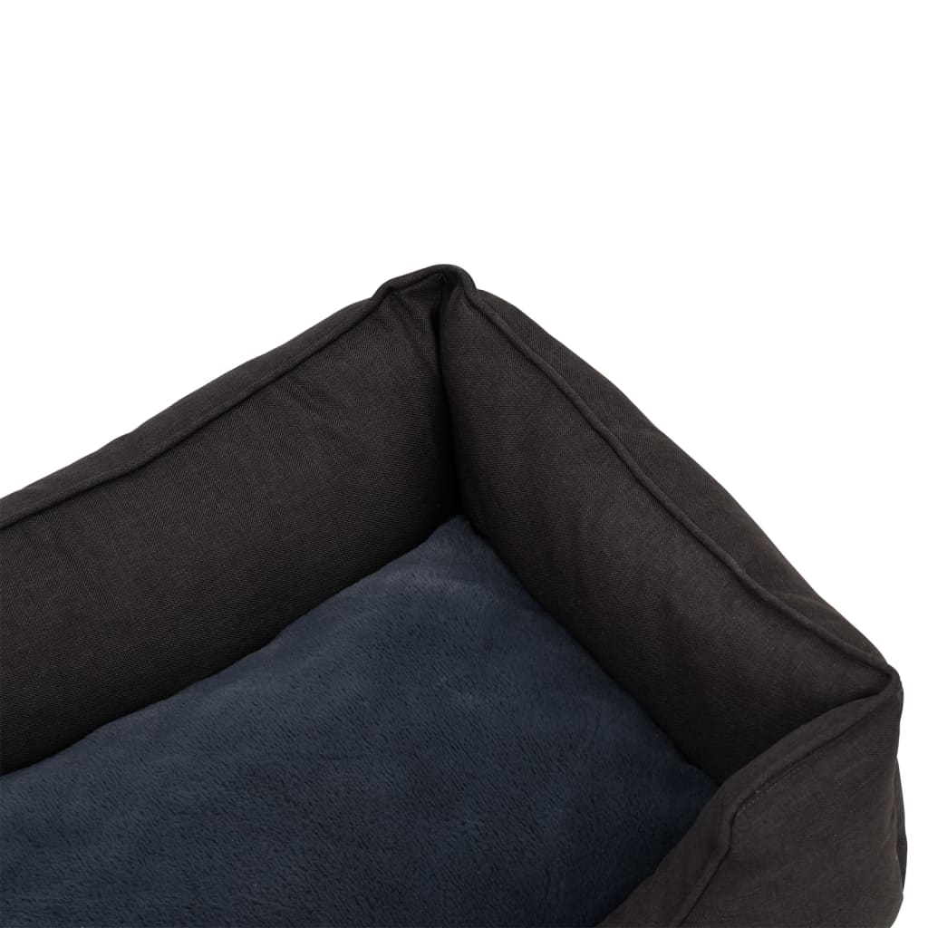 Berkfield Dog Bed Dark Grey 65x50x20 cm Linen Look Fleece