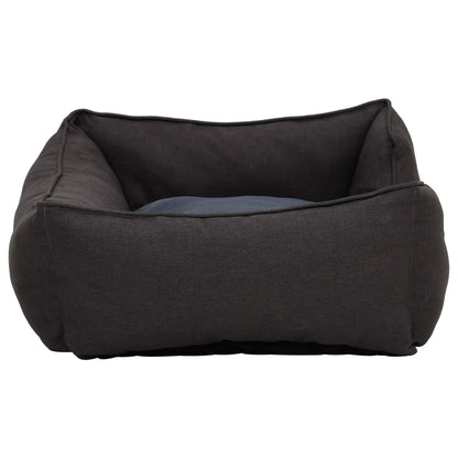 Berkfield Dog Bed Dark Grey 110.5x80.5x26 cm Linen Look Fleece