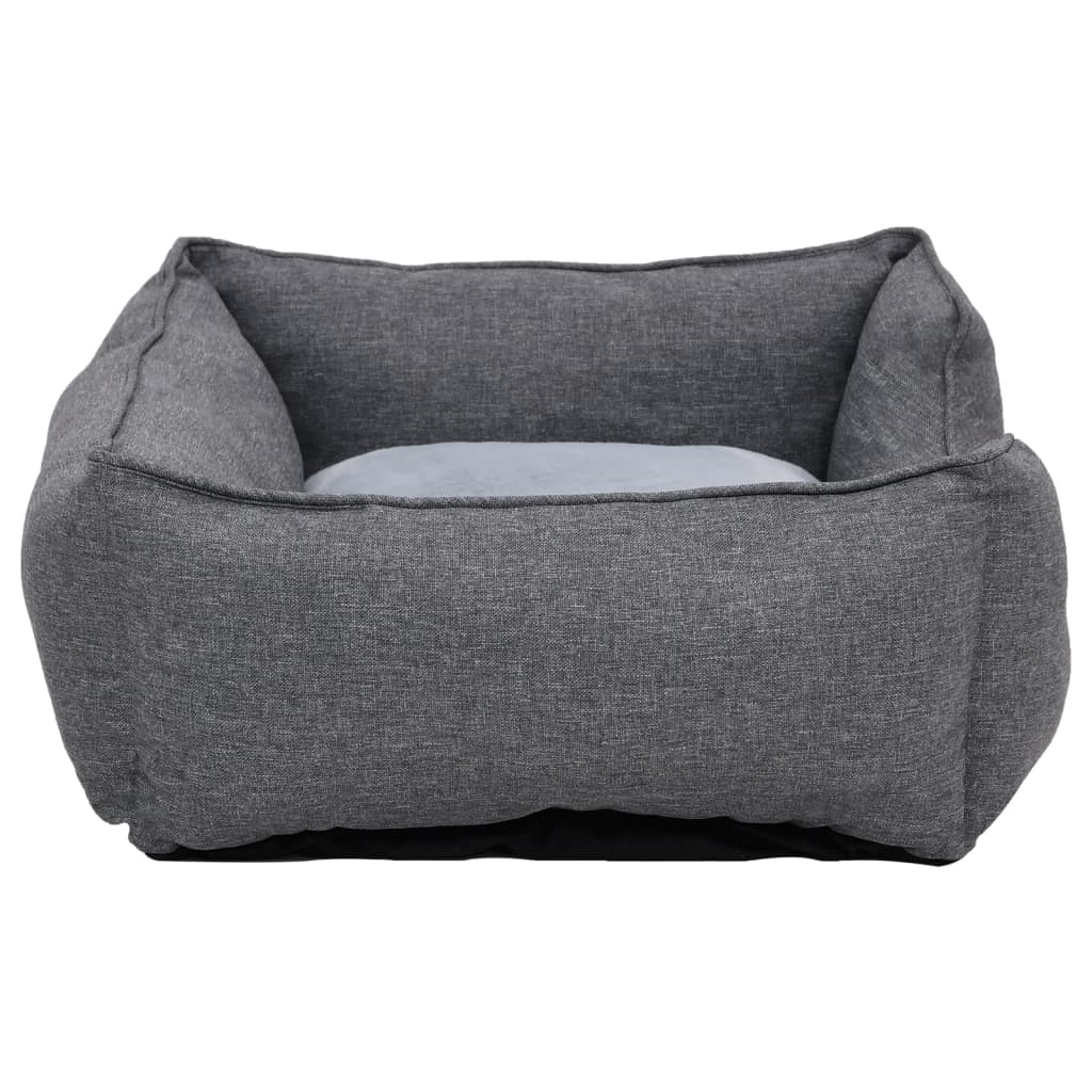 Berkfield Dog Bed Grey 65x50x20 cm Linen Look Fleece
