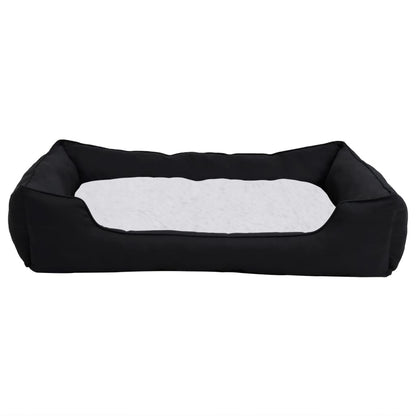 Berkfield Dog Bed Black and White 65x50x20 cm Linen Look Fleece