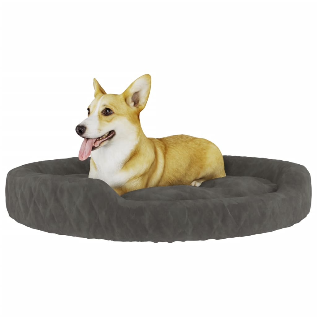 Berkfield Dog Bed Dark Grey 70x55x23 cm Plush