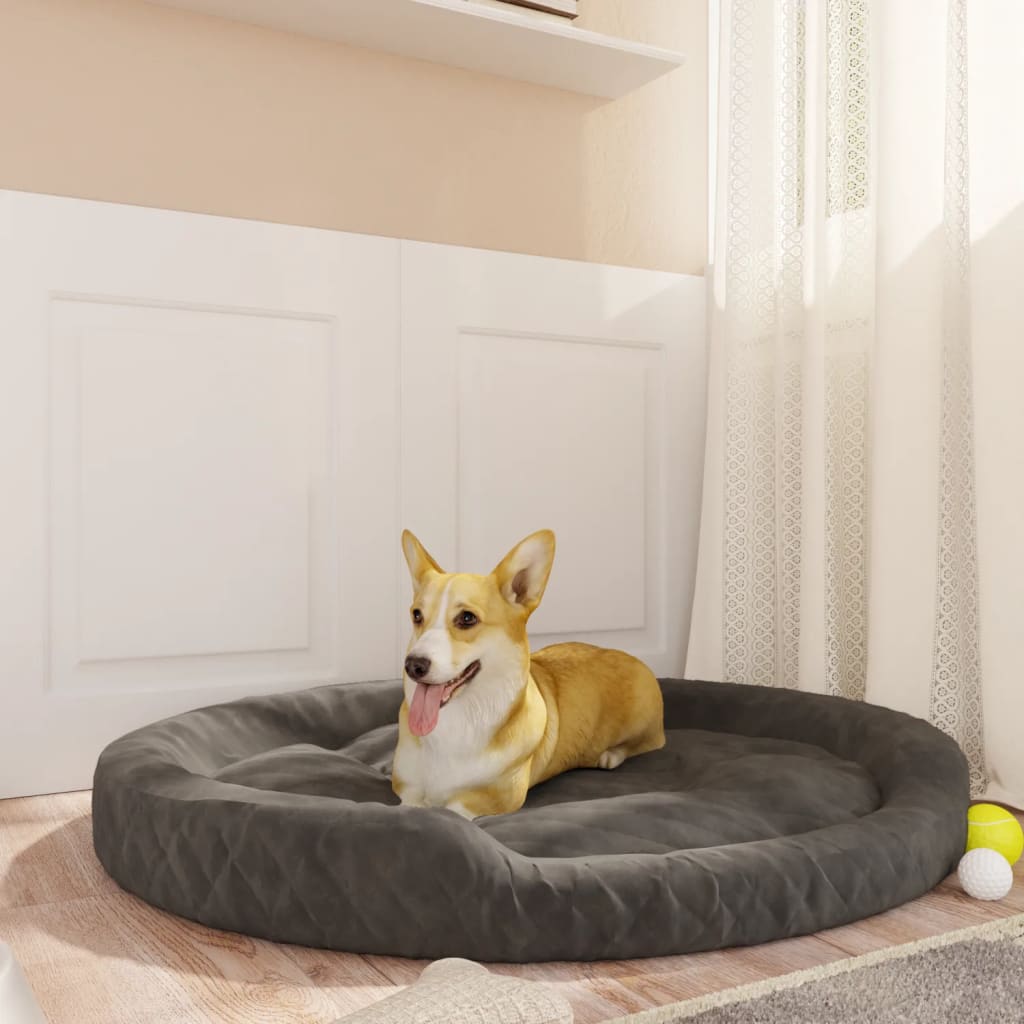 Berkfield Dog Bed Dark Grey 110x90x23 cm Plush