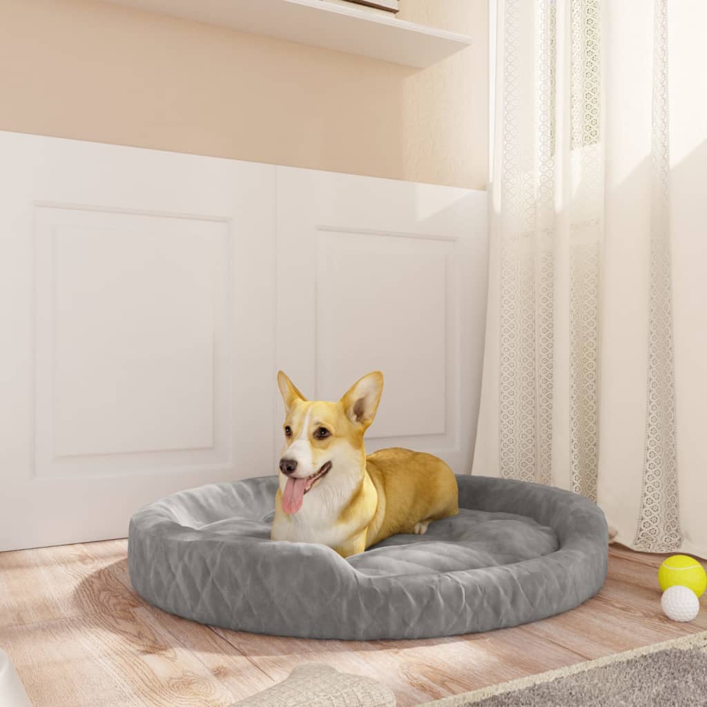 Berkfield Dog Bed Grey 90x70x23 cm Plush