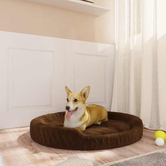 Berkfield Dog Bed Brown 90x70x23 cm Plush
