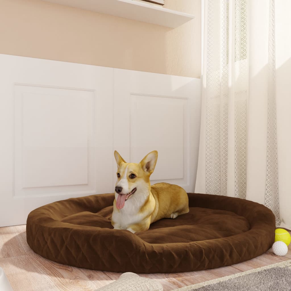 Berkfield Dog Bed Brown 110x90x23 cm Plush