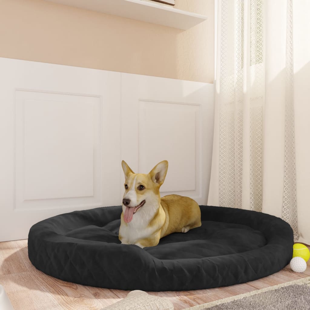 Berkfield Dog Bed Black 110x90x23 cm Plush
