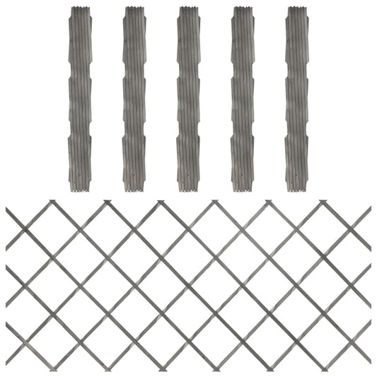 Berkfield Trellis Fences 5 pcs Grey Solid Firwood 180x80 cm