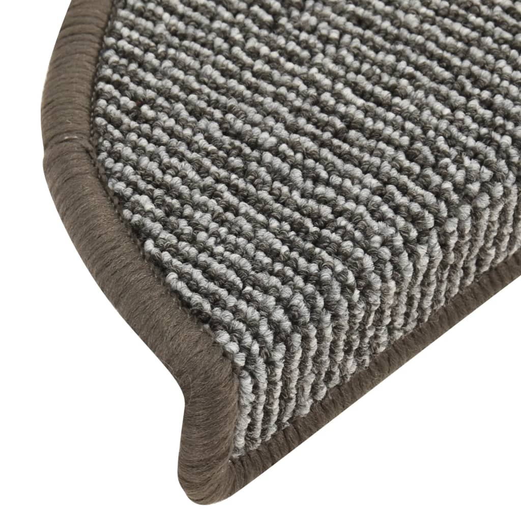 Berkfield Carpet Stair Treads 15 pcs Grey 56x17x3 cm