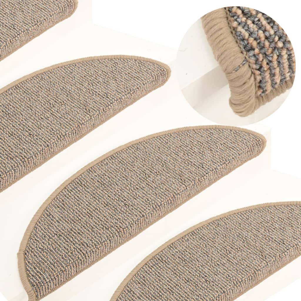 Berkfield Carpet Stair Treads 15 pcs Brown 56x17x3 cm