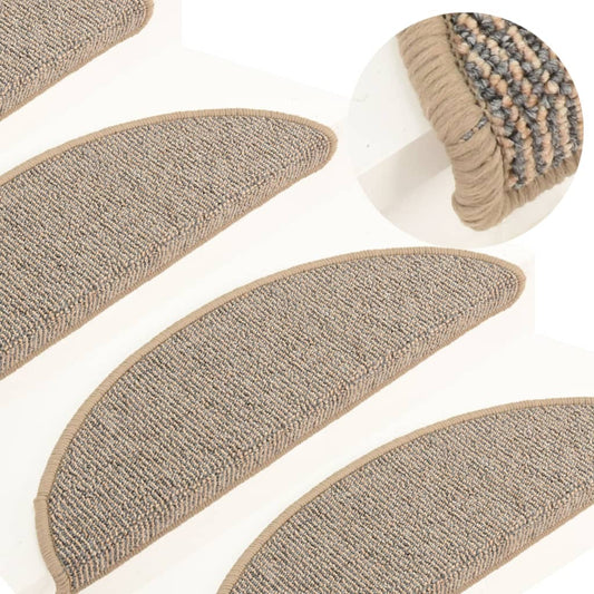 Berkfield Carpet Stair Treads 15 pcs Brown 56x17x3 cm