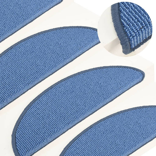 Berkfield Carpet Stair Treads 15 pcs Blue 56x17x3 cm