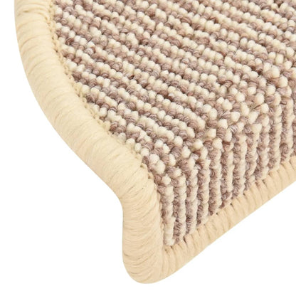 Berkfield Carpet Stair Treads 15 pcs White and Brown 56x17x3 cm