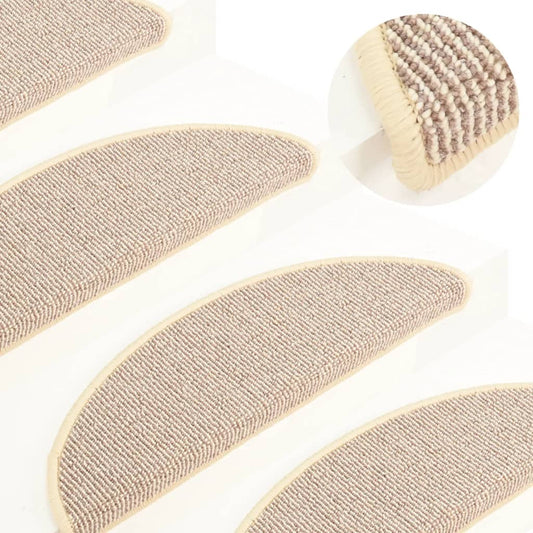 Berkfield Carpet Stair Treads 15 pcs White and Brown 56x17x3 cm