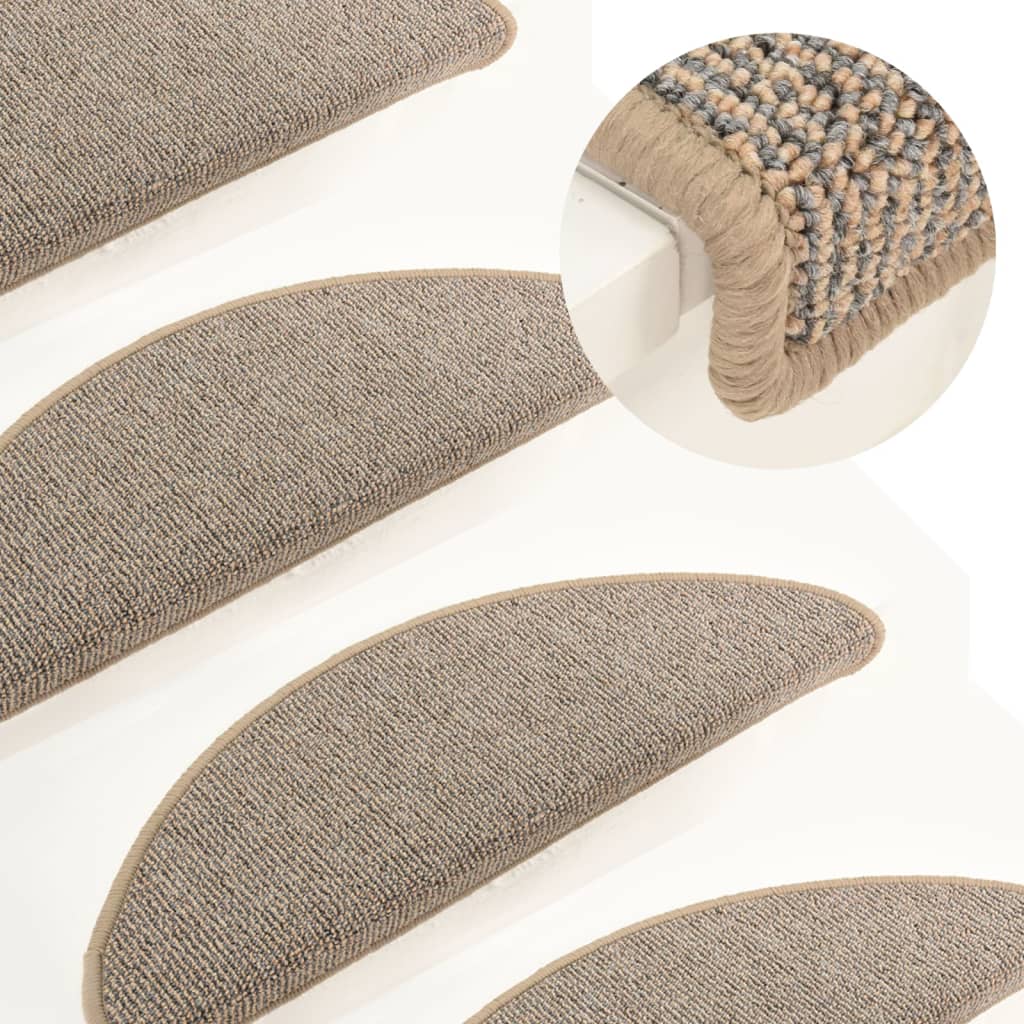 Berkfield Carpet Stair Treads 15 pcs Grey and Brown 65x21x4 cm
