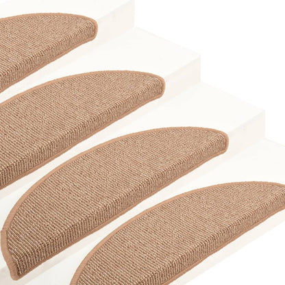 Berkfield Carpet Stair Treads 15 pcs Light Brown 65x21x4 cm