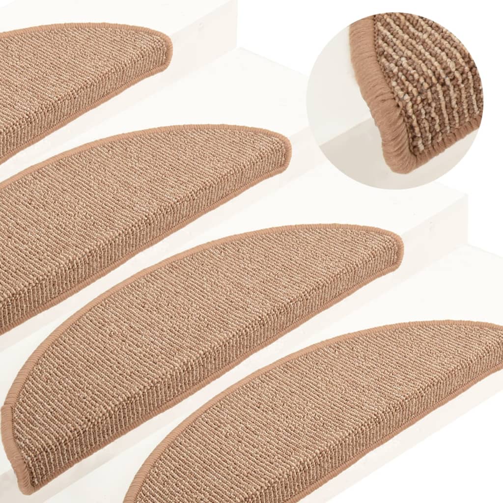 Berkfield Carpet Stair Treads 15 pcs Light Brown 65x21x4 cm