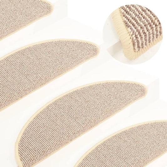 Berkfield Carpet Stair Treads 15 pcs White and Brown 65x21x4 cm