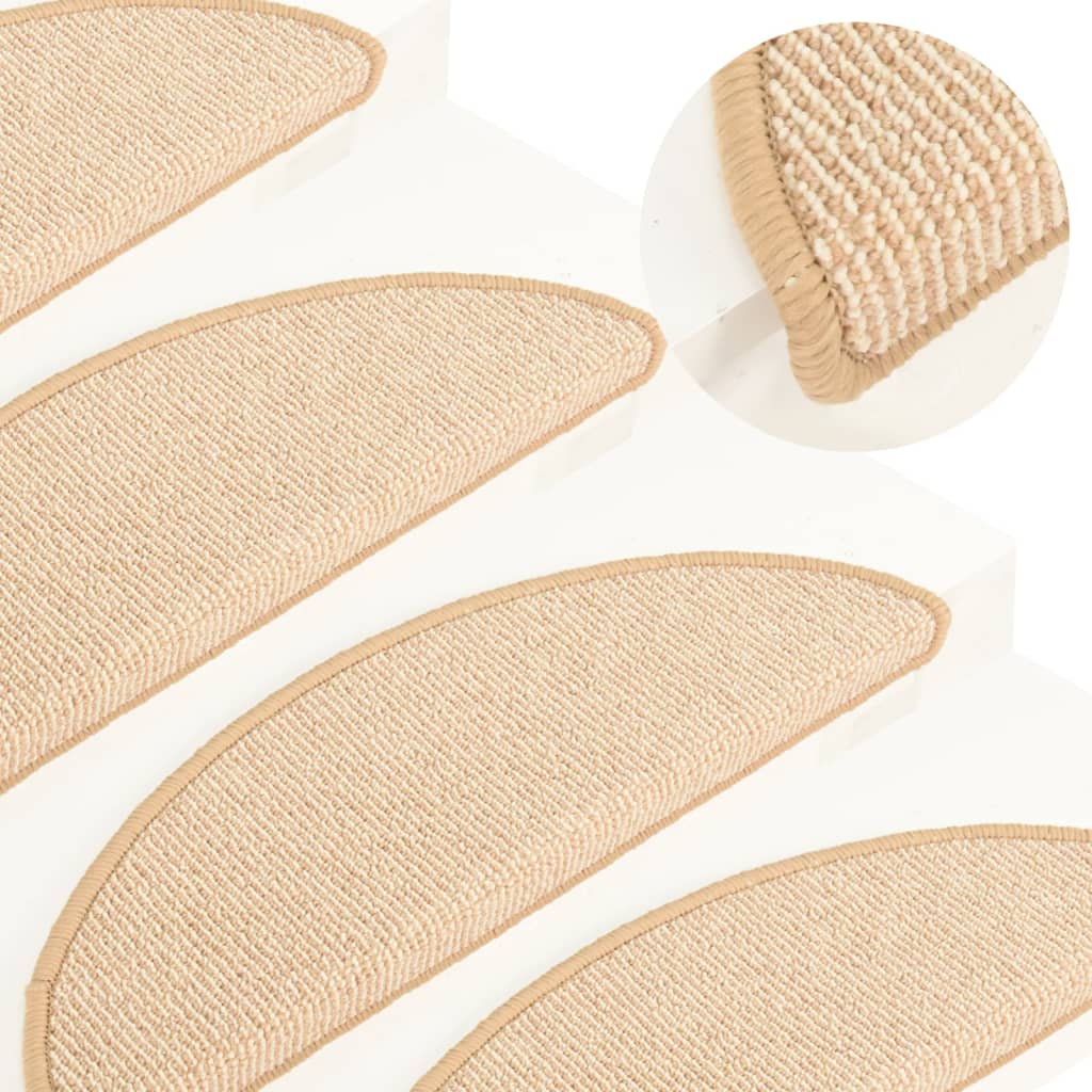 Berkfield Carpet Stair Treads 15 pcs Cream 65x21x4 cm
