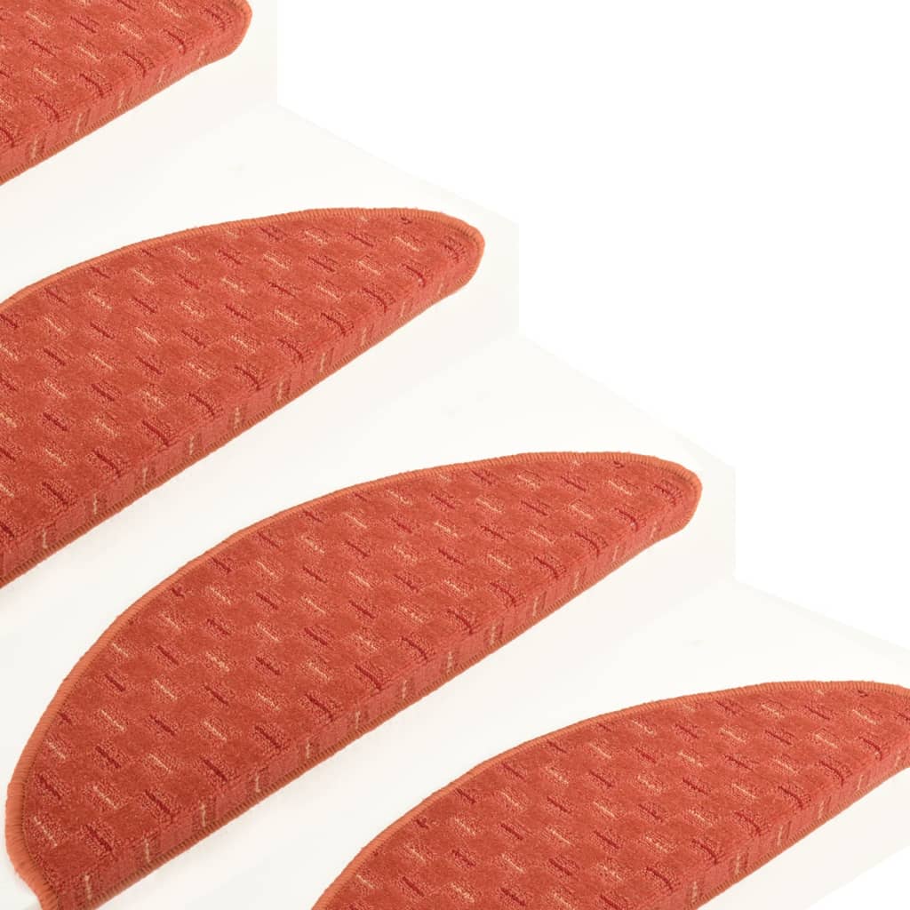 Berkfield Carpet Stair Treads 15 pcs Orange 56x17x3 cm