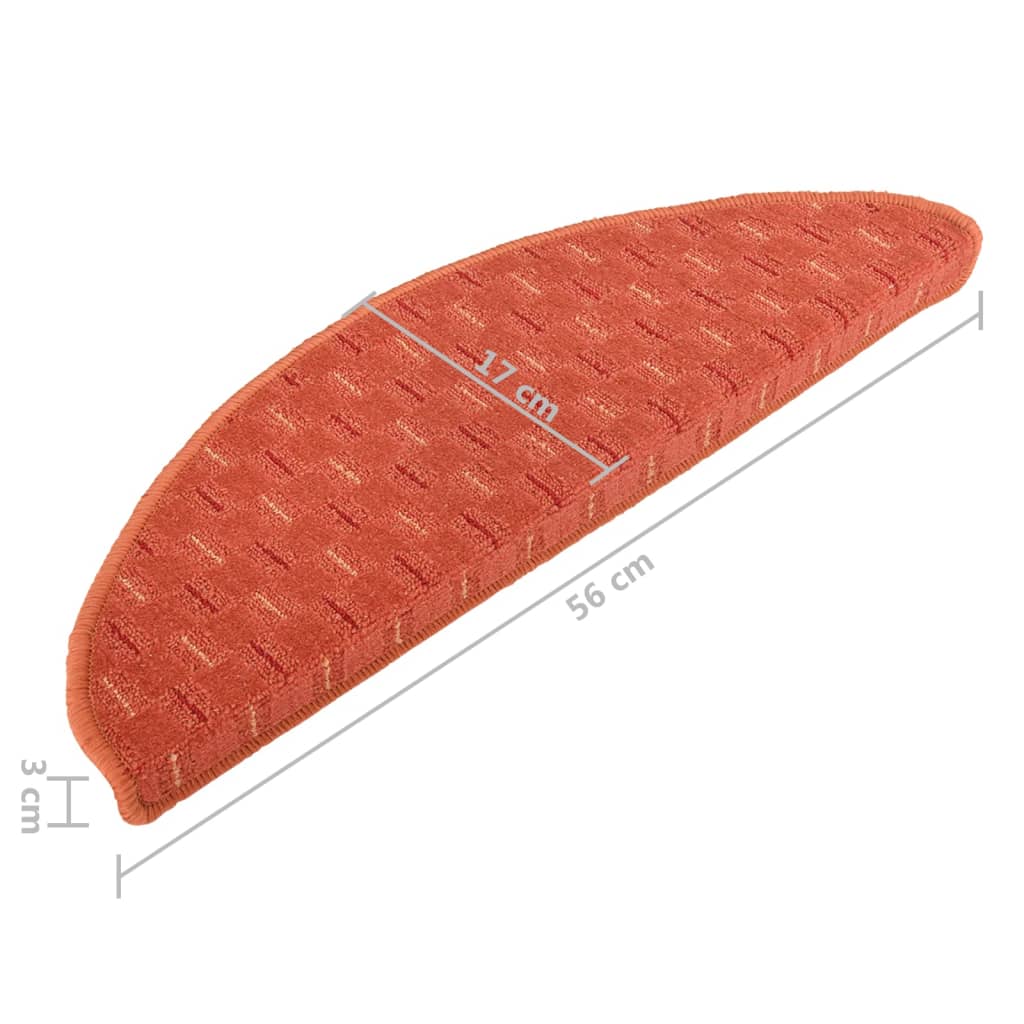Berkfield Carpet Stair Treads 15 pcs Orange 56x17x3 cm