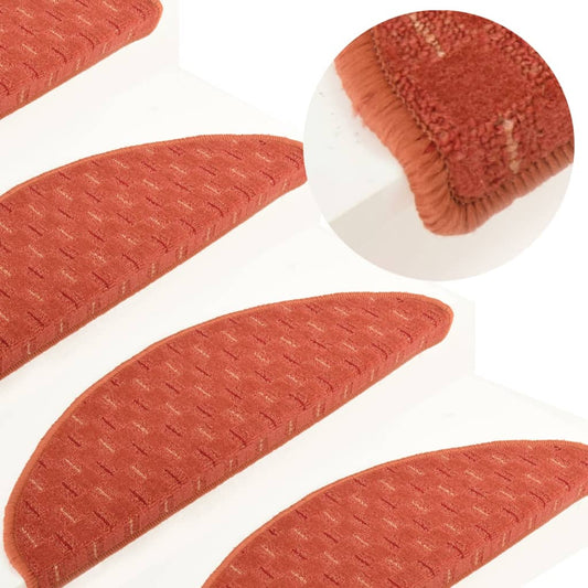 Berkfield Carpet Stair Treads 15 pcs Orange 56x17x3 cm