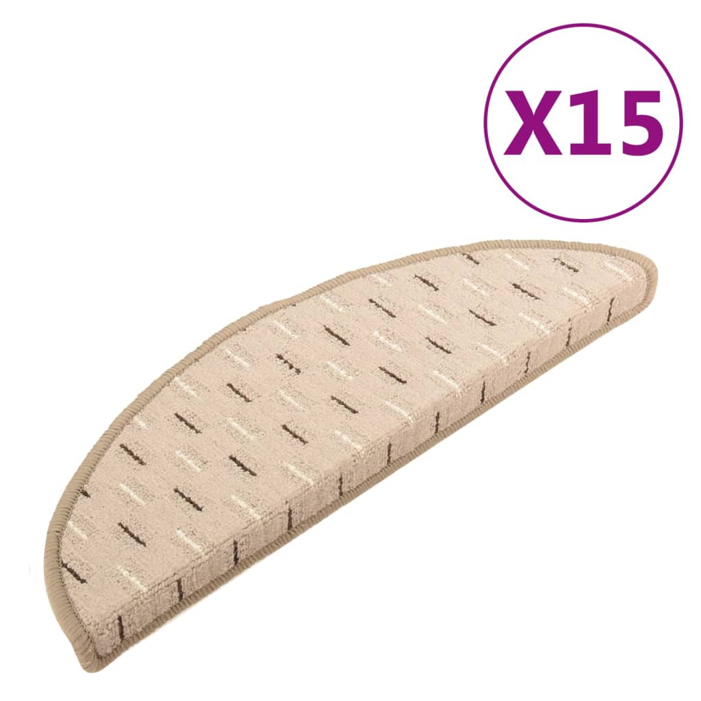 Berkfield Carpet Stair Treads 15 pcs Matt Grey 56x17x3 cm