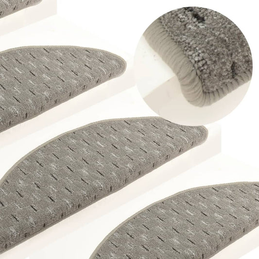 Berkfield Carpet Stair Treads 15 pcs Grey 65x21x4 cm