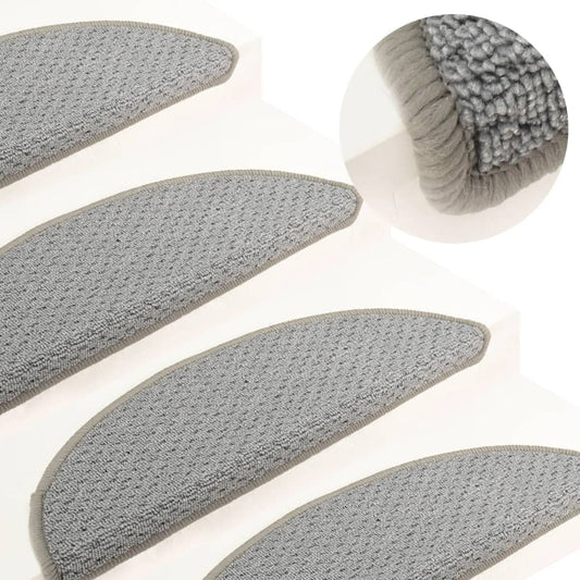 Berkfield Carpet Stair Treads 15 pcs Grey 56x17x3 cm