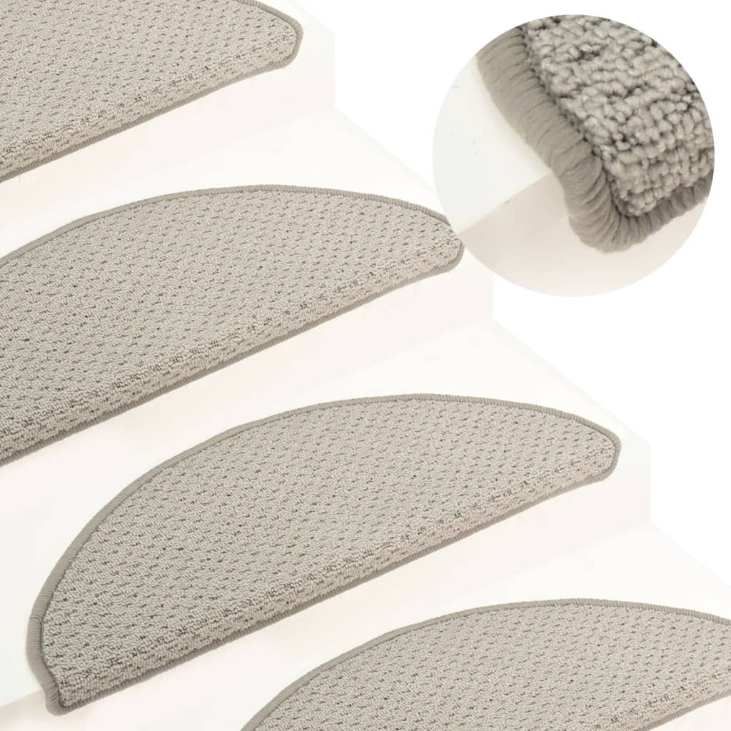 Berkfield Carpet Stair Treads 15 pcs Light Grey 56x17x3 cm