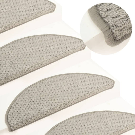 Berkfield Carpet Stair Treads 15 pcs Light Grey 56x17x3 cm