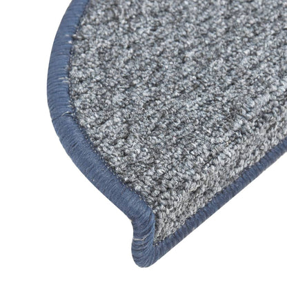 Berkfield Carpet Stair Treads 15 pcs Blue 56x17x3 cm