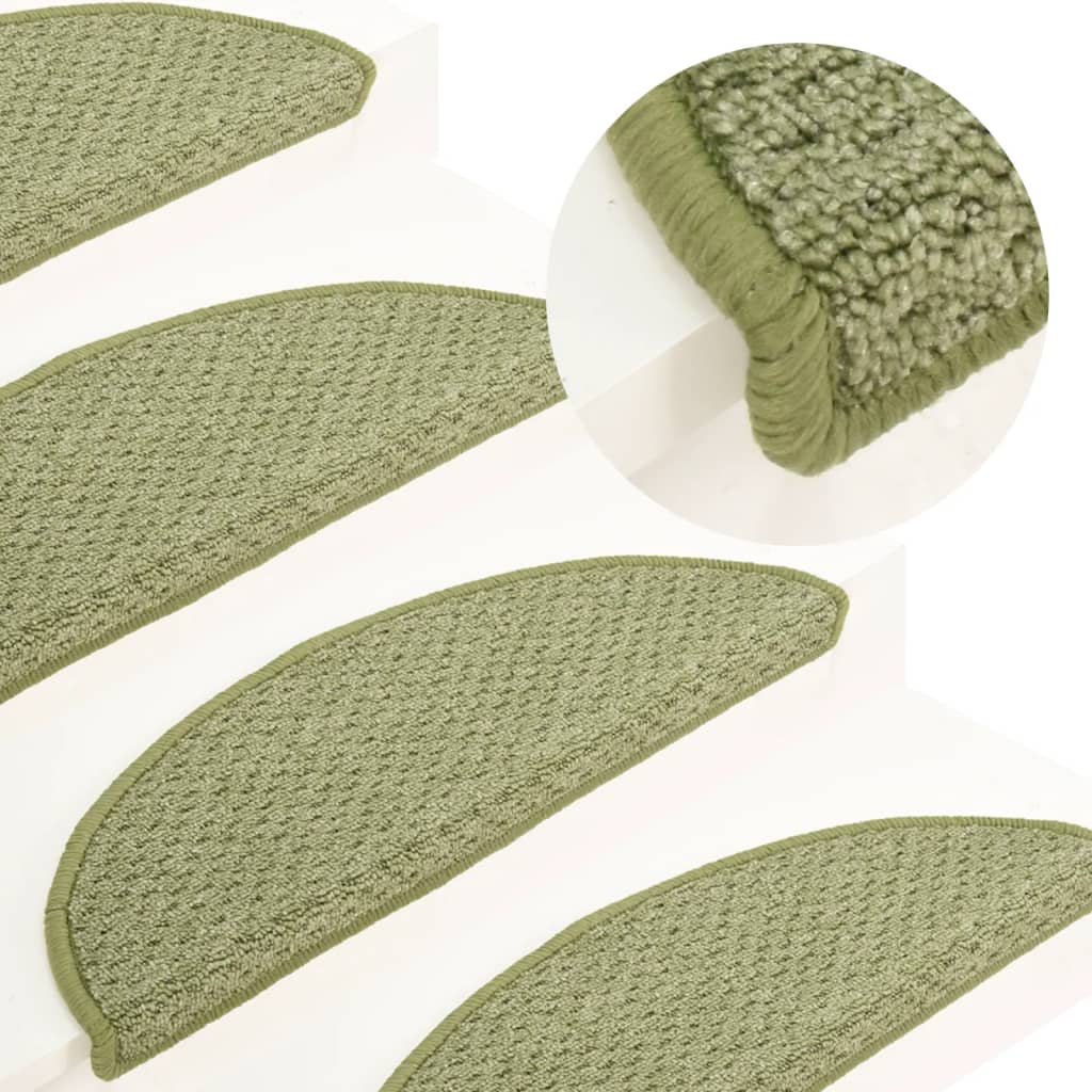 Berkfield Carpet Stair Treads 15 pcs Green 65x21x4 cm
