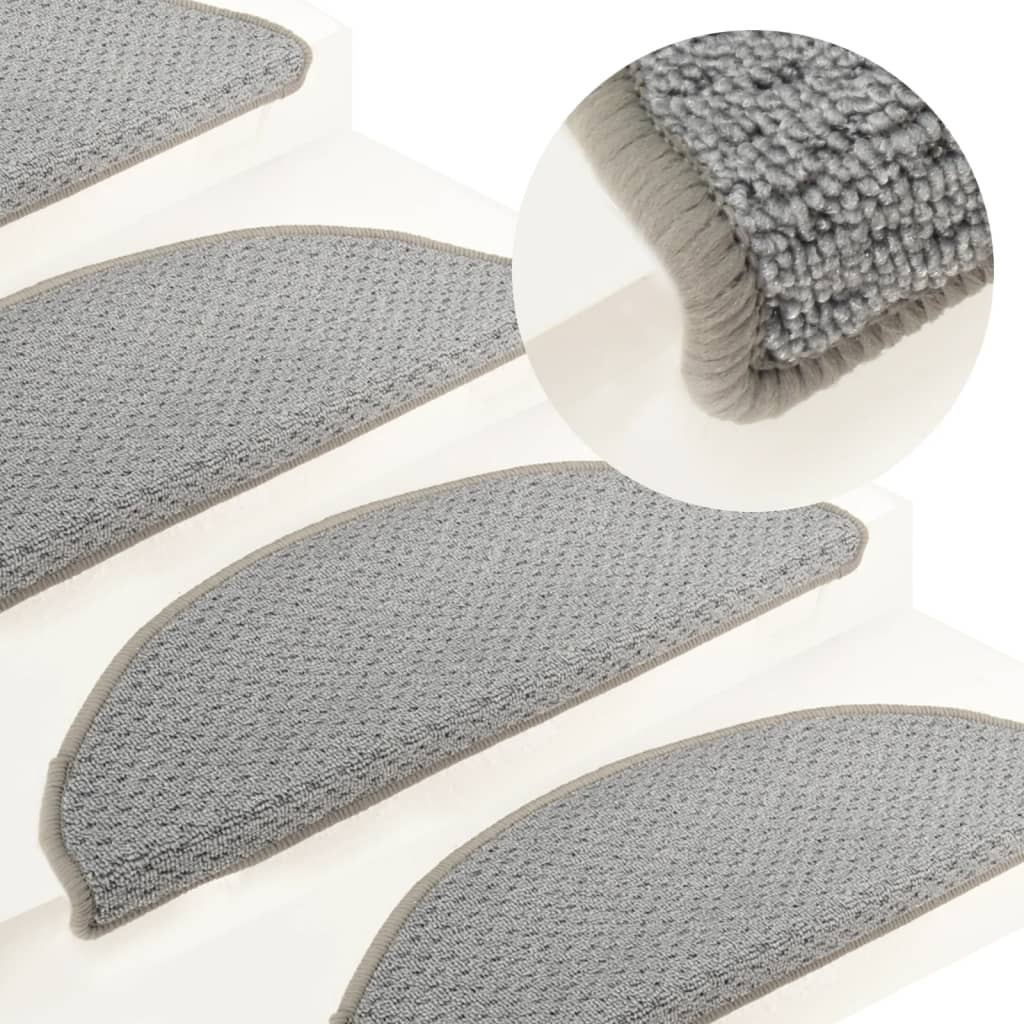Berkfield Carpet Stair Treads 15 pcs Grey 65x21x4 cm
