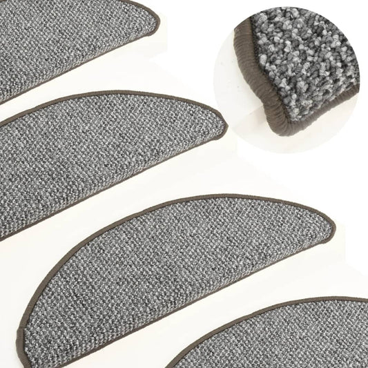 Berkfield Carpet Stair Treads 15 pcs Grey 56x17x3 cm